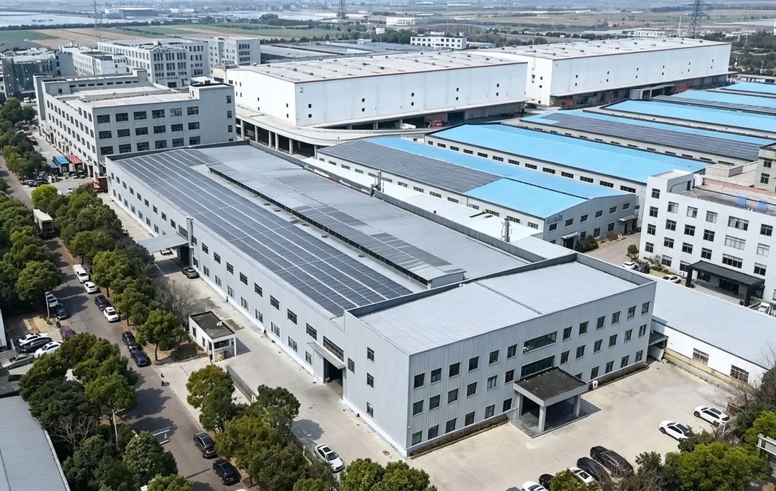 Aerial view of the aluminium packaging plant and its workshops