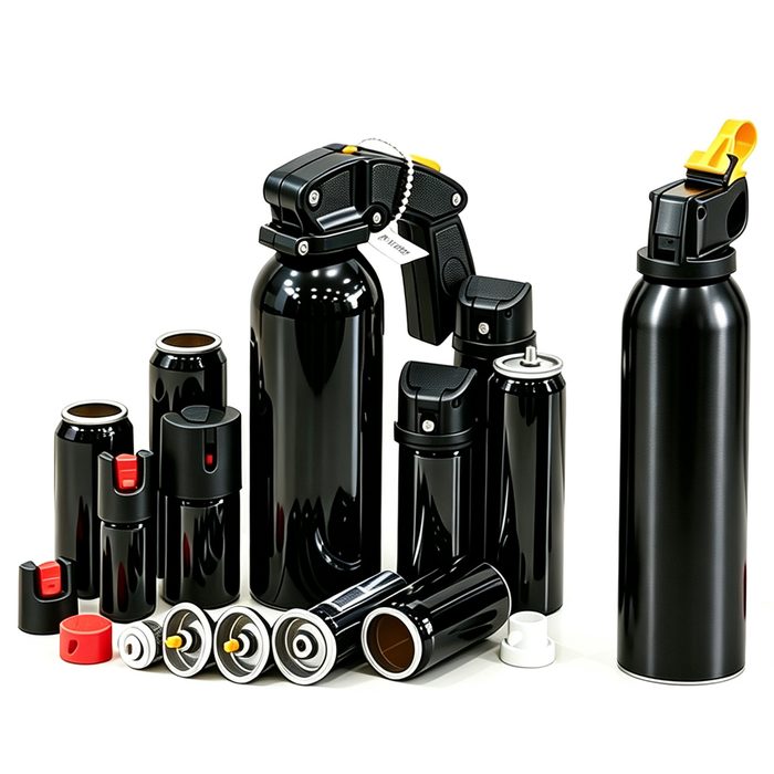 Self-defense spray aluminium aerosol cans