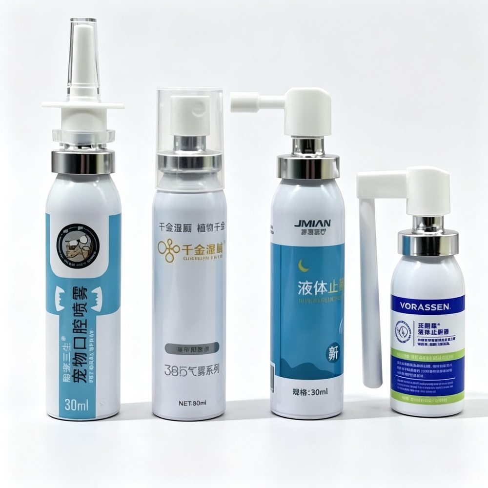22x78mm small-format aluminium can with spray pump for oral and mouth spray