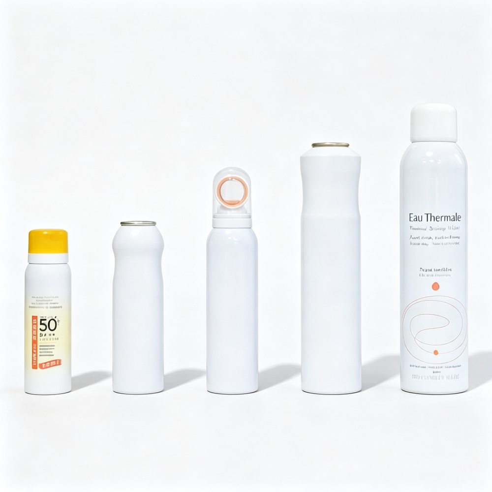 45x150mm aluminium aerosol can for facial mist and sunscreen spray