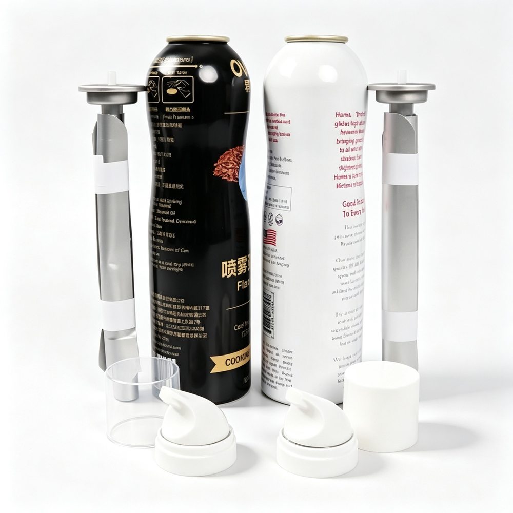 53x180mm aluminium can with foam valve for edible oil and mousse