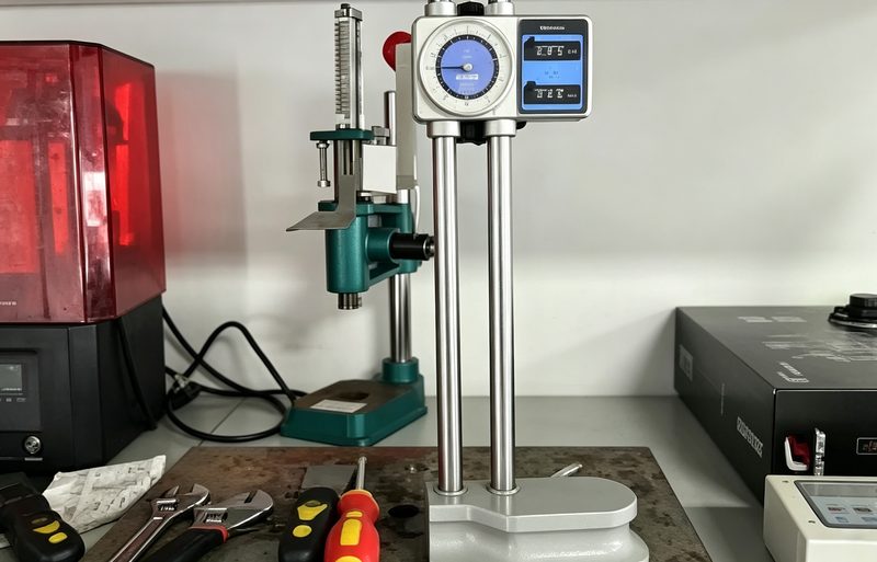 Height gauge column with dial and digital indicators