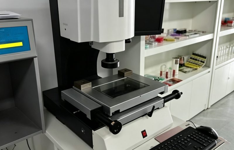 Vision measuring machine with a glass stage and XY handwheels