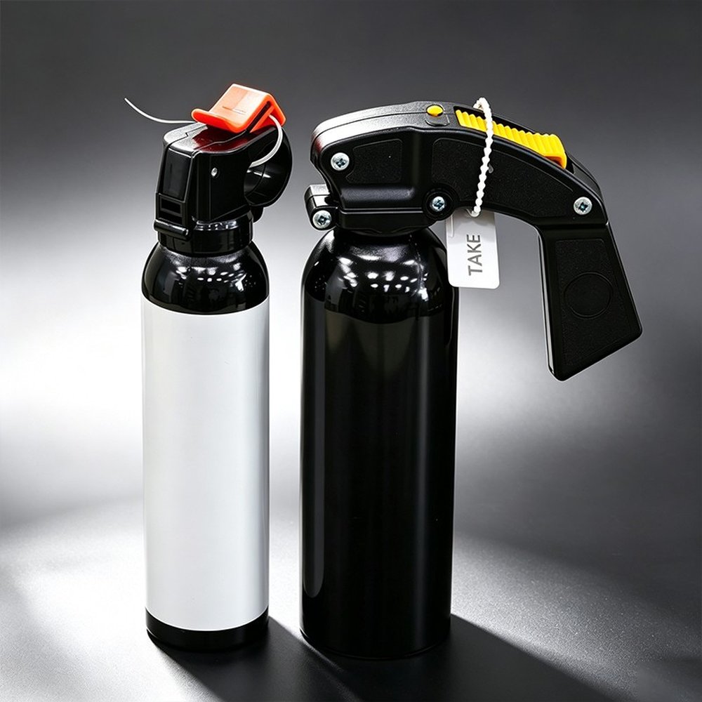 200ml Aluminium Pepper Spray Aerosol Can with Trigger Handle for Self-Defense