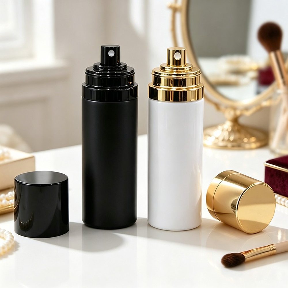 100ml White & Gold Aluminium Aerosol Can Perfume Spray Bottle for Full Body Spray