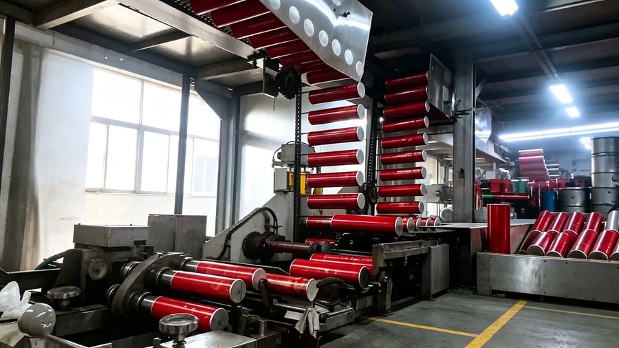 Printed can bodies on the overhead conveyor line