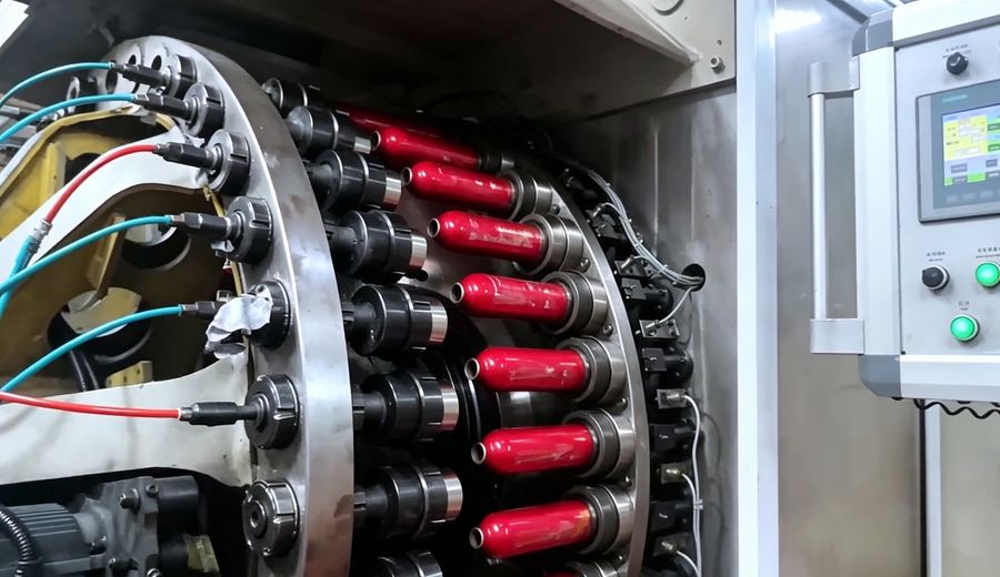 Rotary multi-station machine and its in-line control panel